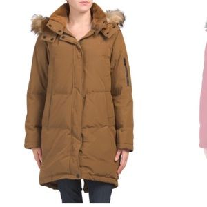 Heavy-Weight Hooded Faux Fur Down Vince Camuto Coat